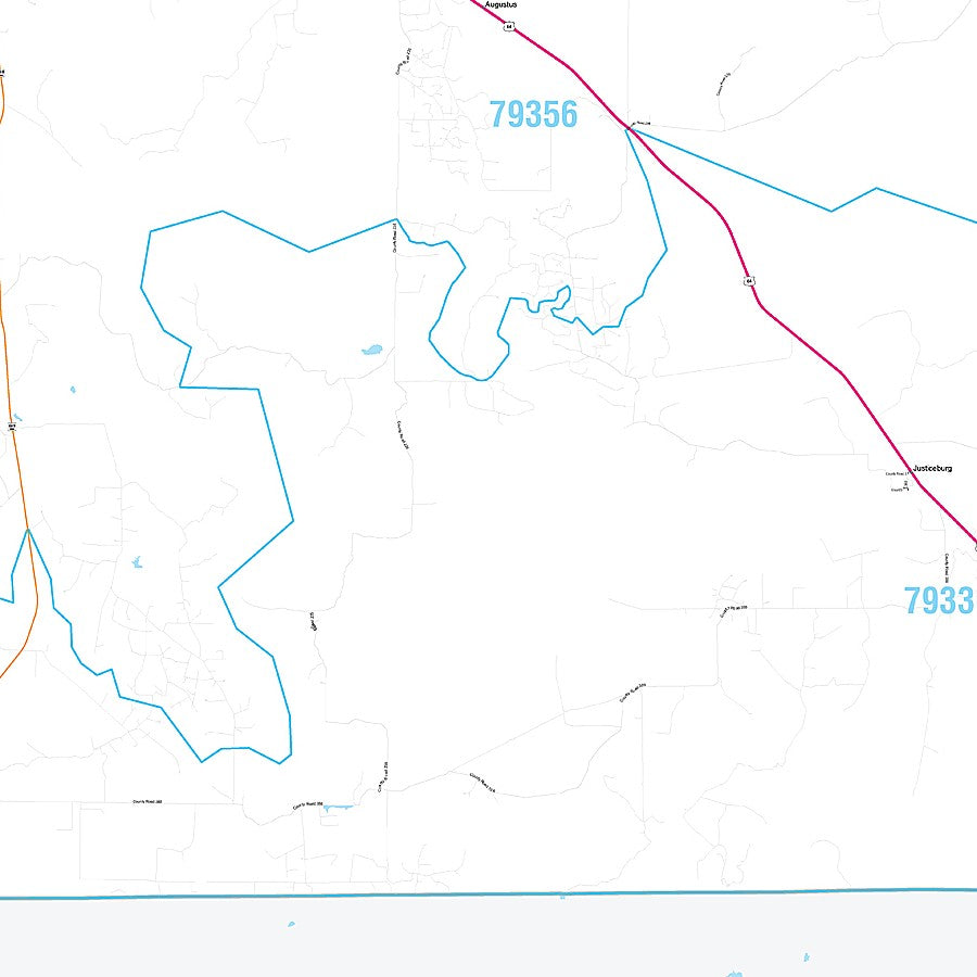 Garza County, TX Premium Style Wall Map