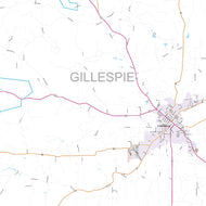 Gillespie County, TX Premium Style Wall Map