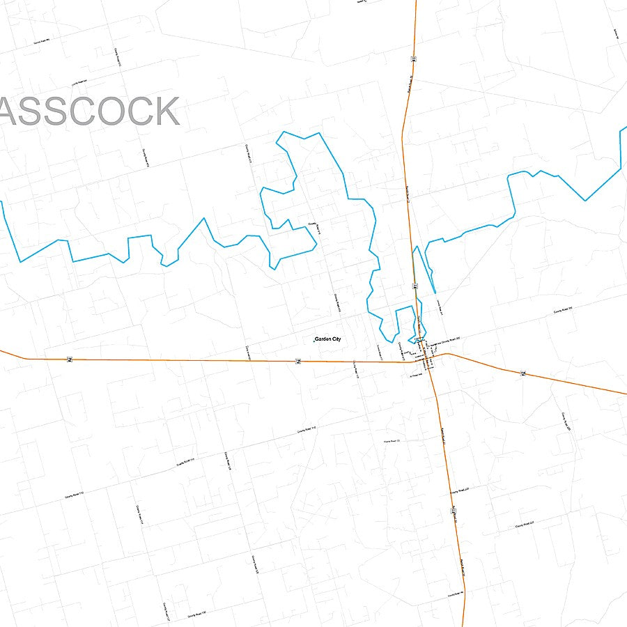 Glasscock County, TX Premium Style Wall Map