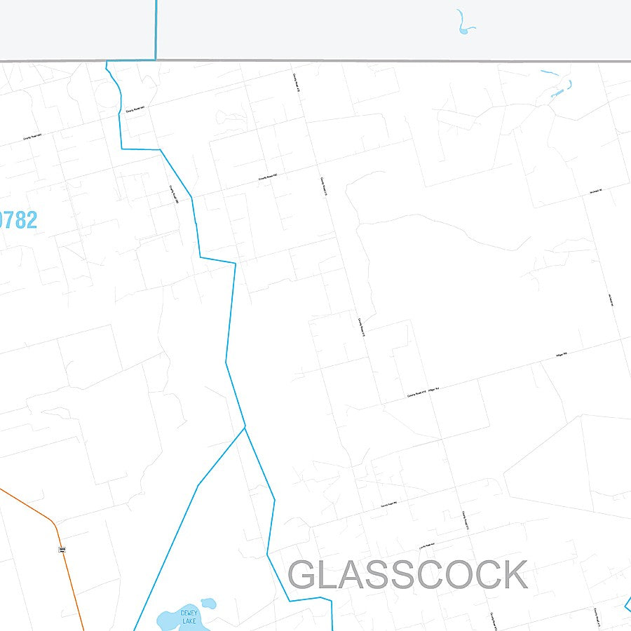 Glasscock County, TX Premium Style Wall Map