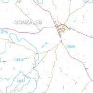 Gonzales County, TX Premium Style Wall Map