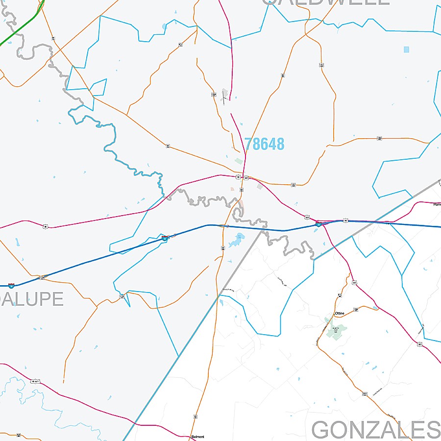 Gonzales County, TX Premium Style Wall Map