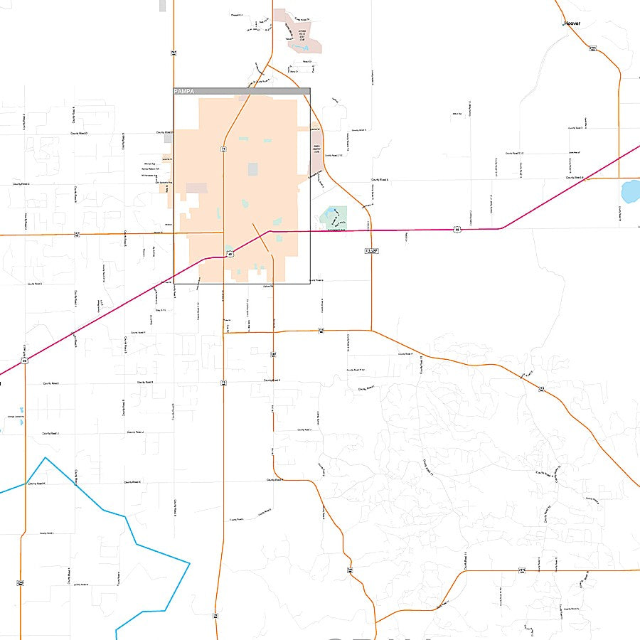 Gray County, TX Premium Style Wall Map