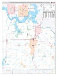 Grayson County, TX Premium Style Wall Map