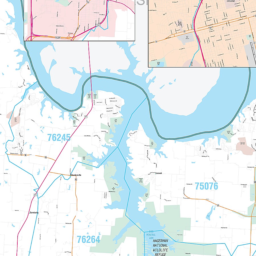 Grayson County, TX Premium Style Wall Map