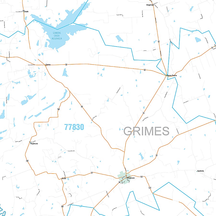 Grimes County, TX Premium Style Wall Map