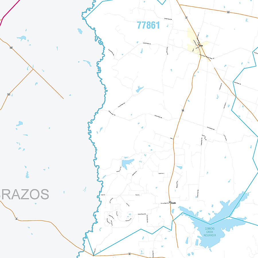 Grimes County, TX Premium Style Wall Map