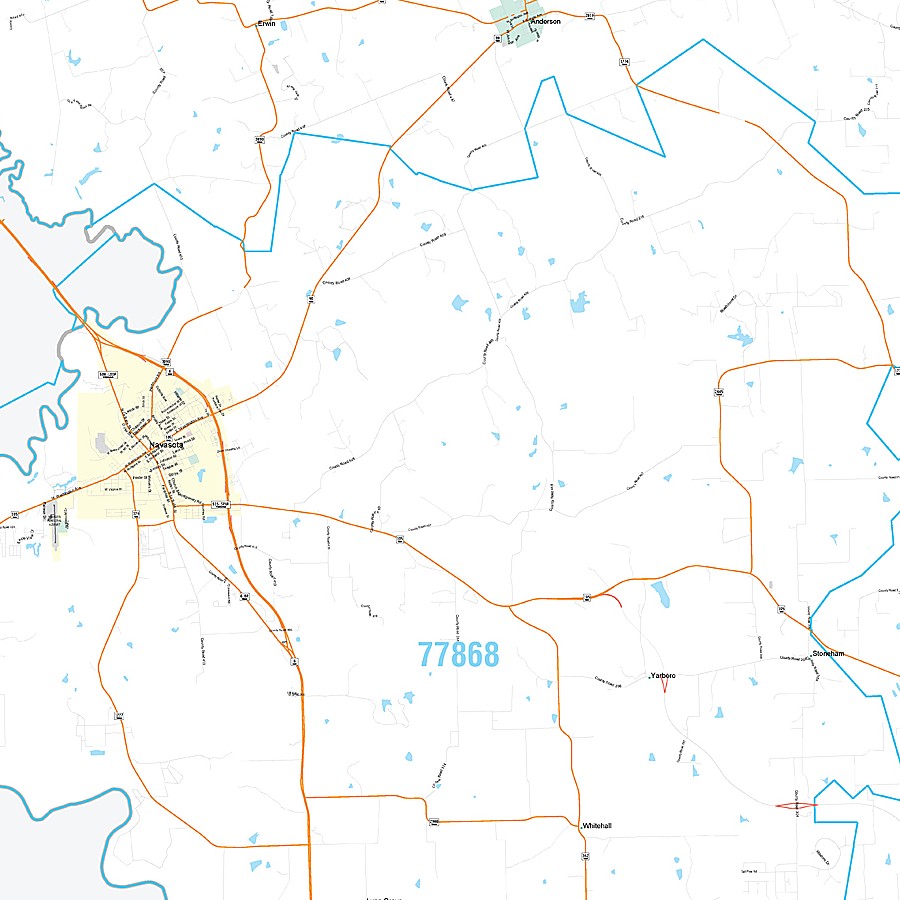 Grimes County, TX Premium Style Wall Map