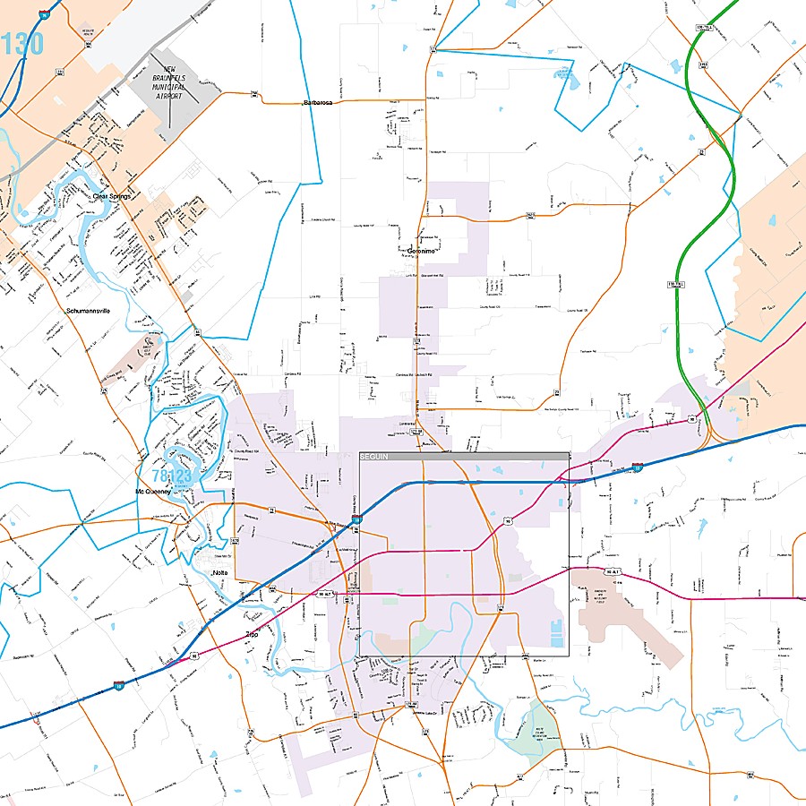 Guadalupe County, TX Premium Style Wall Map