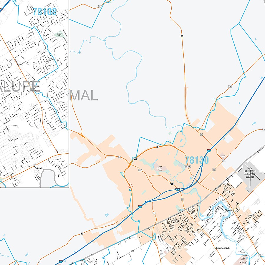Guadalupe County, TX Premium Style Wall Map