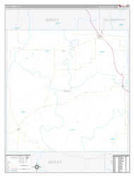Hall County, TX Premium Style Wall Map