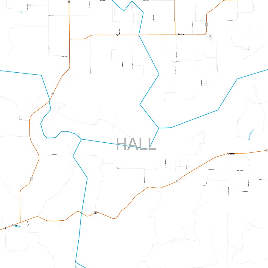Hall County, TX Premium Style Wall Map