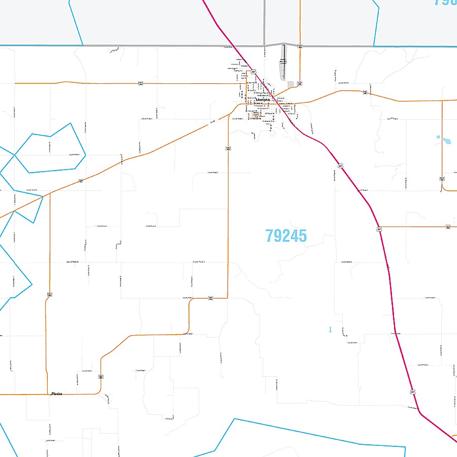 Hall County, TX Premium Style Wall Map