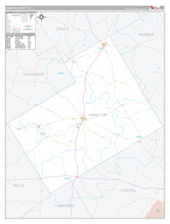 Hamilton County, TX Premium Style Wall Map