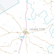 Hamilton County, TX Premium Style Wall Map