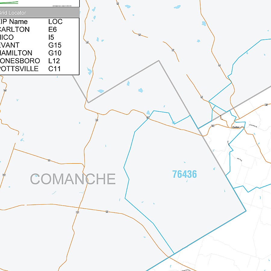 Hamilton County, TX Premium Style Wall Map
