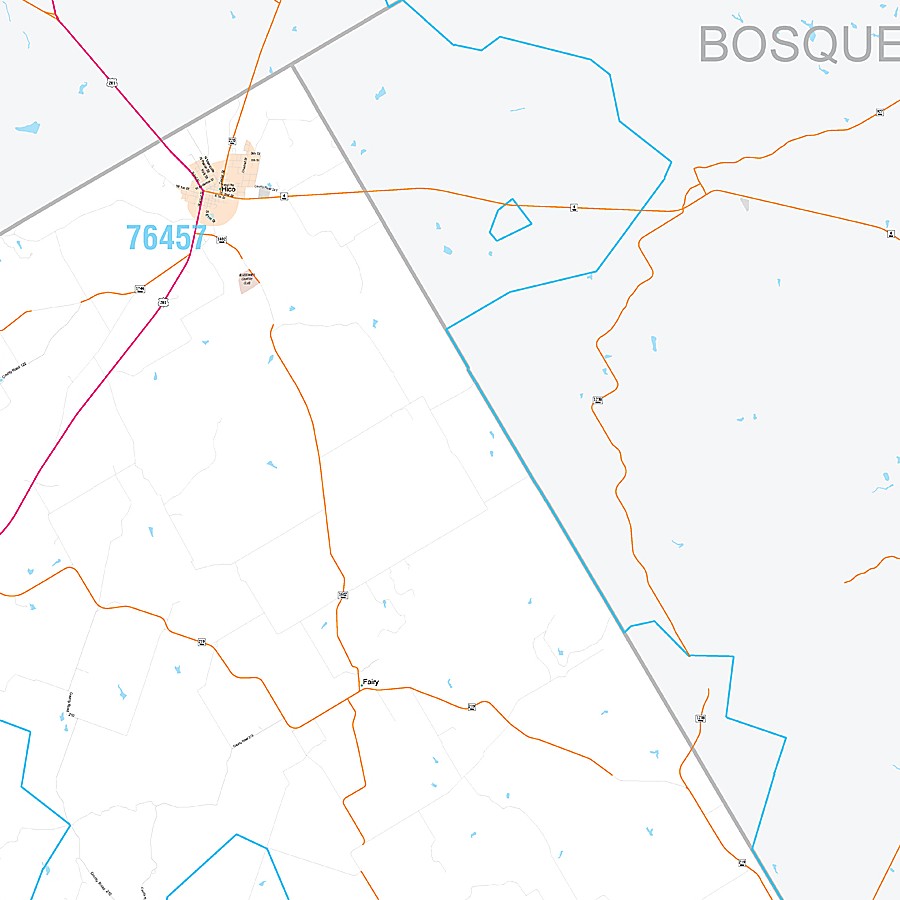 Hamilton County, TX Premium Style Wall Map