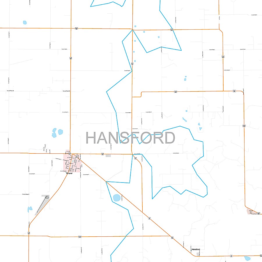 Hansford County, TX Premium Style Wall Map