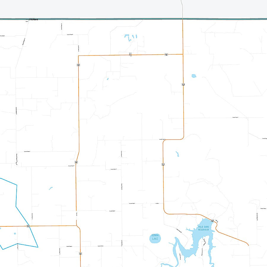 Hansford County, TX Premium Style Wall Map