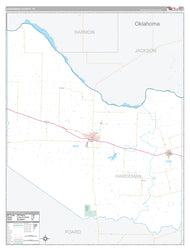 Hardeman County, TX Premium Style Wall Map