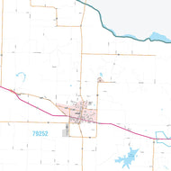 Hardeman County, TX Premium Style Wall Map