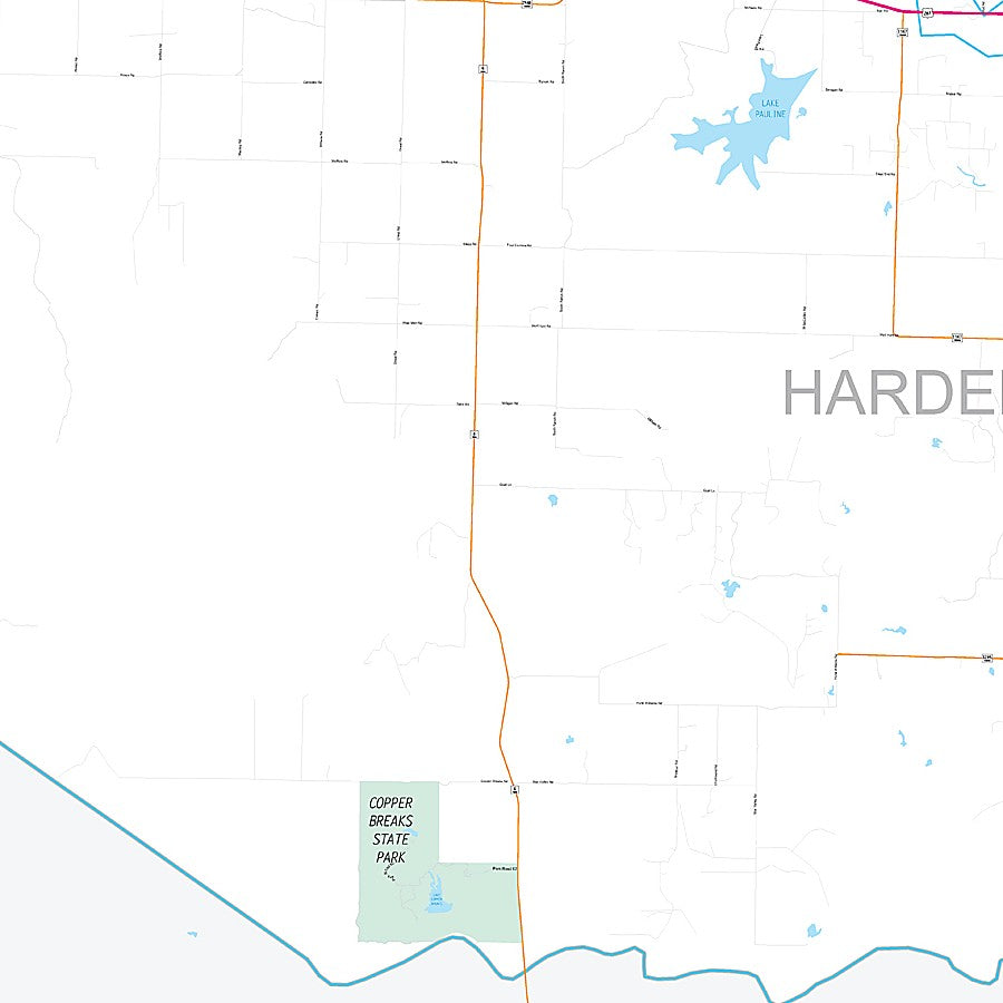 Hardeman County, TX Premium Style Wall Map