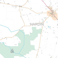 Hardin County, TX Premium Style Wall Map