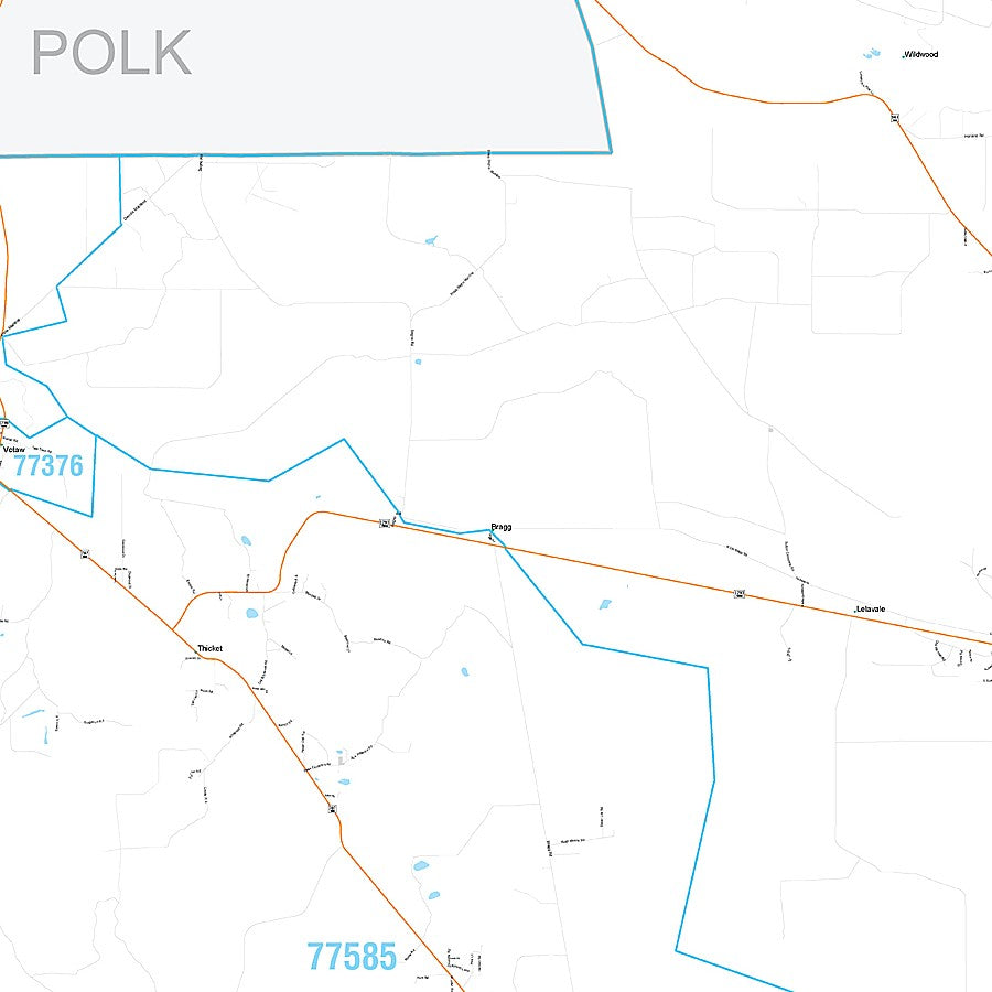 Hardin County, TX Premium Style Wall Map
