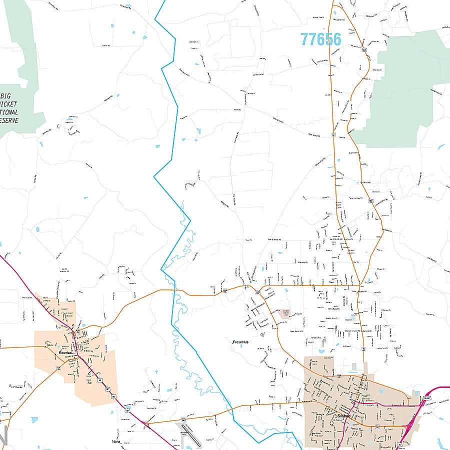 Hardin County, TX Premium Style Wall Map
