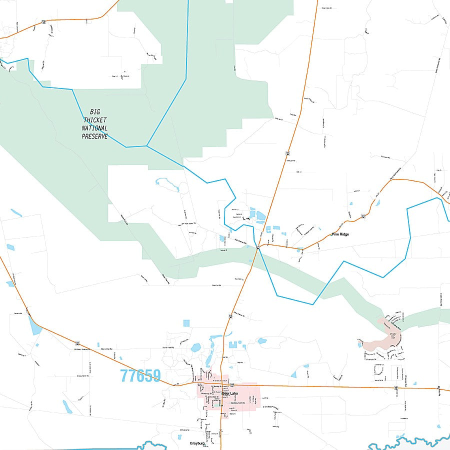 Hardin County, TX Premium Style Wall Map