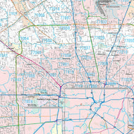 Harris County, TX Premium Style Wall Map