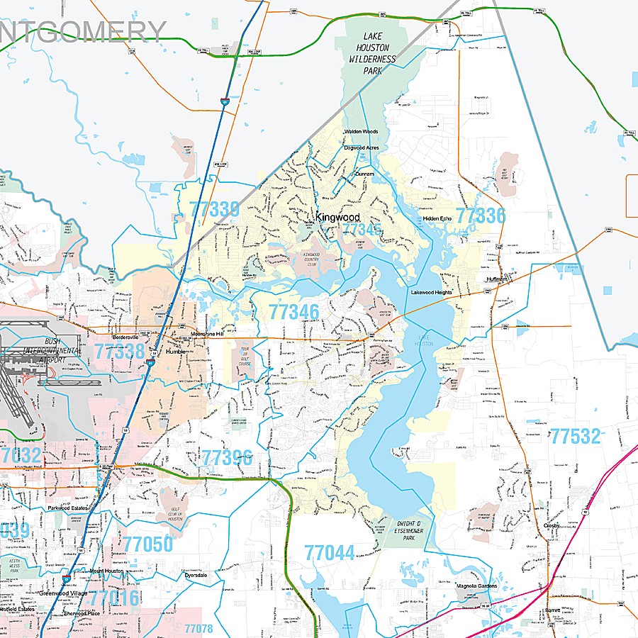 Harris County, TX Premium Style Wall Map