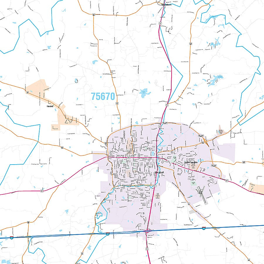 Harrison County, TX Premium Style Wall Map