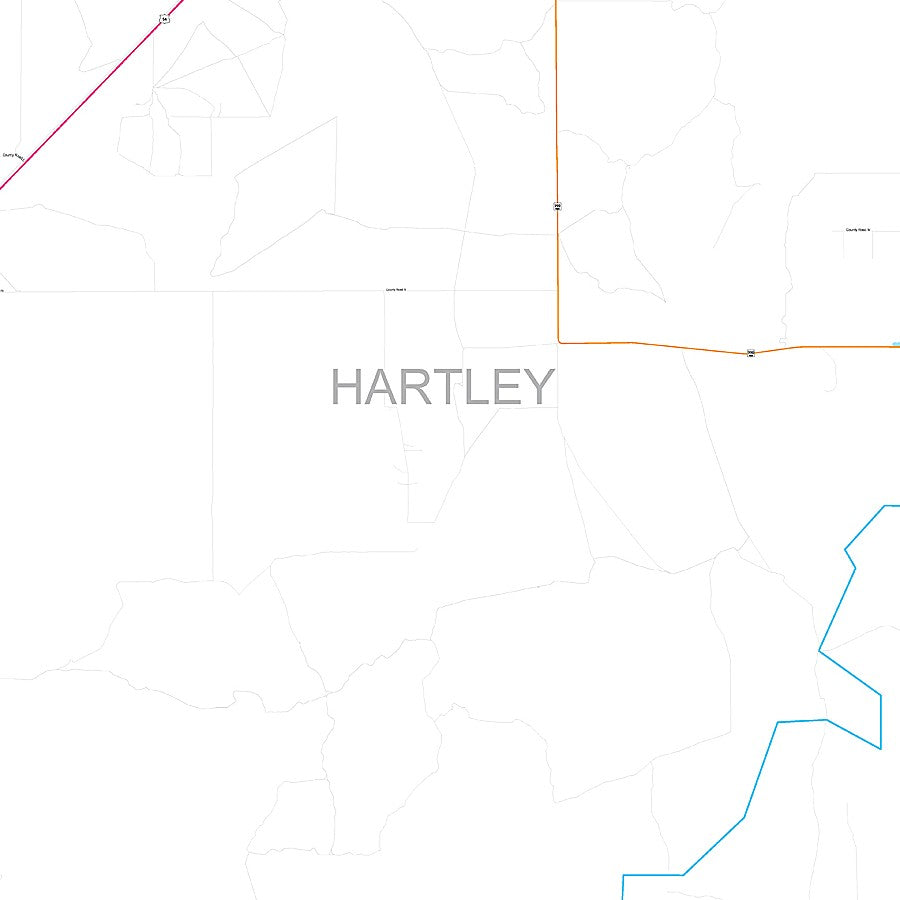 Hartley County, TX Premium Style Wall Map