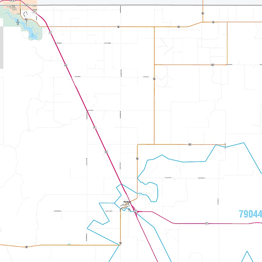 Hartley County, TX Premium Style Wall Map