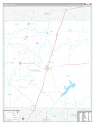 Haskell County, TX Premium Style Wall Map