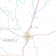 Haskell County, TX Premium Style Wall Map