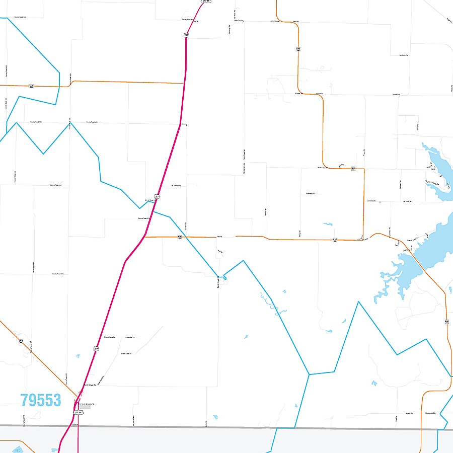 Haskell County, TX Premium Style Wall Map