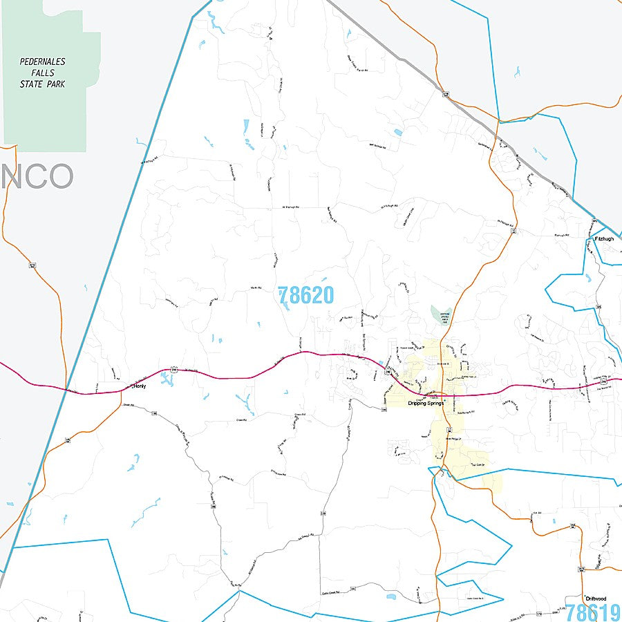 Hays County, TX Premium Style Wall Map