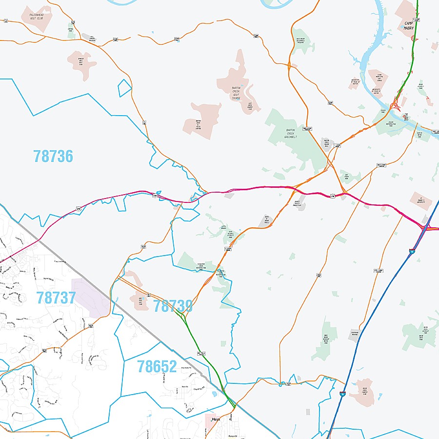 Hays County, TX Premium Style Wall Map
