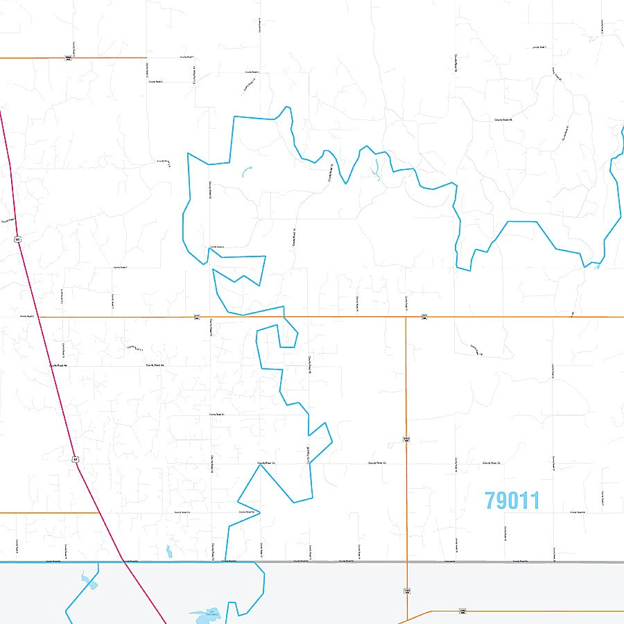Hemphill County, TX Premium Style Wall Map