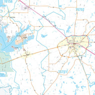 Henderson County, TX Premium Style Wall Map