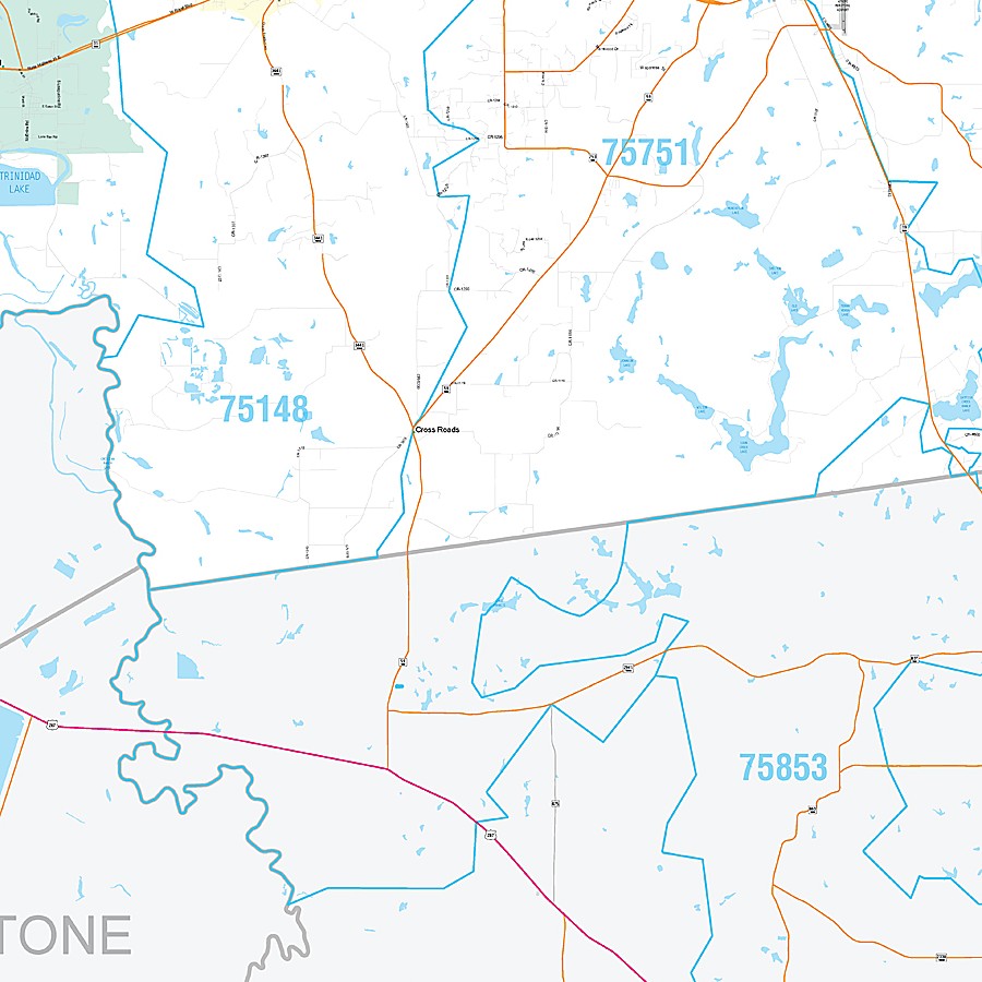 Henderson County, TX Premium Style Wall Map