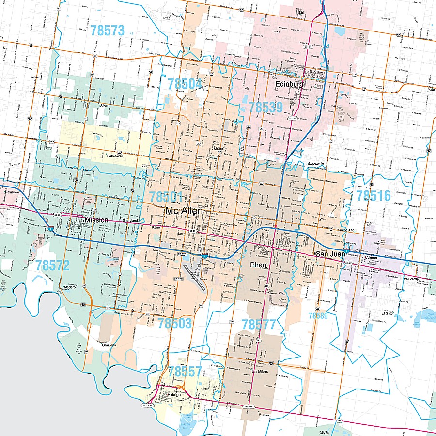 Hidalgo County, TX Premium Style Wall Map