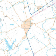 Hill County, TX Premium Style Wall Map