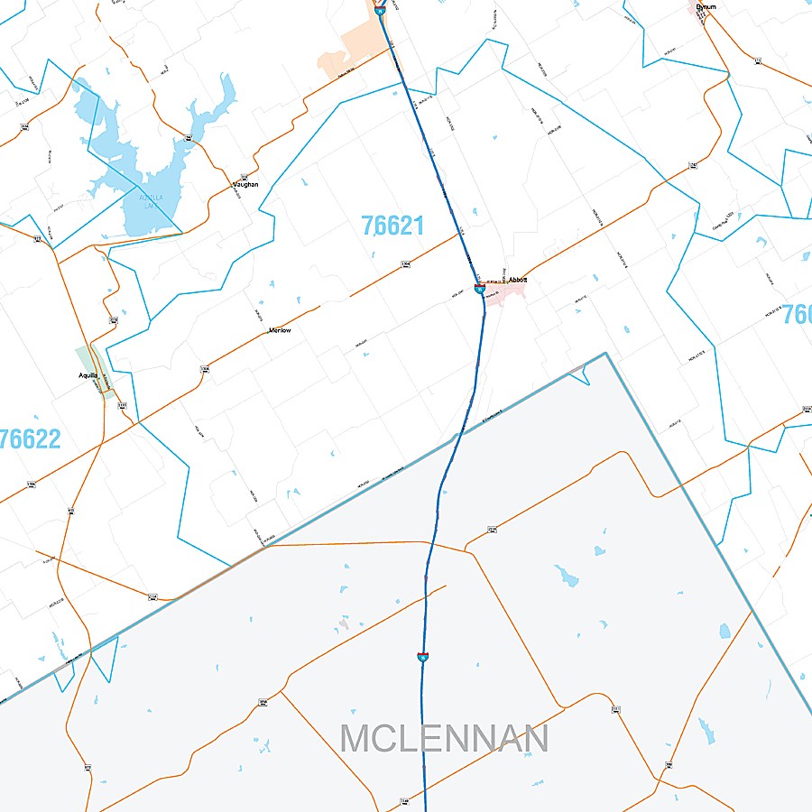 Hill County, TX Premium Style Wall Map