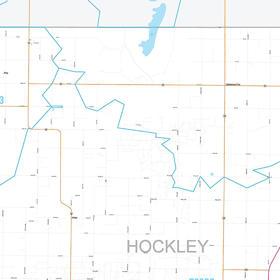 Hockley County, TX Premium Style Wall Map
