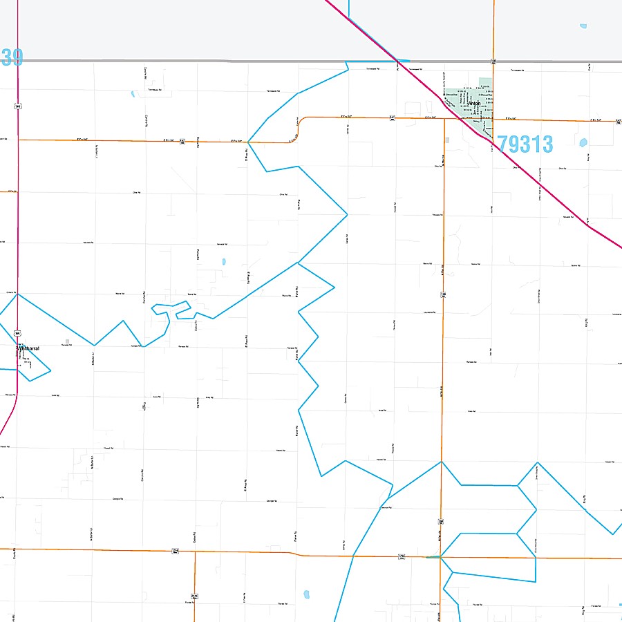 Hockley County, TX Premium Style Wall Map