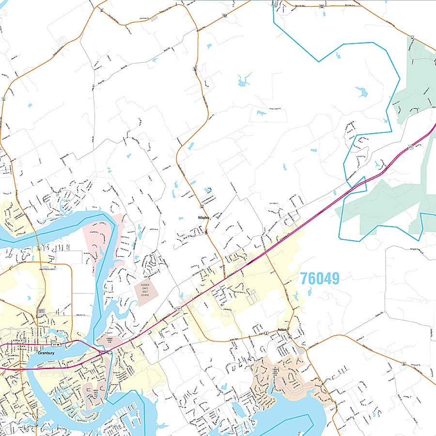Hood County, TX Premium Style Wall Map
