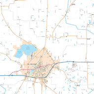 Hopkins County, TX Premium Style Wall Map